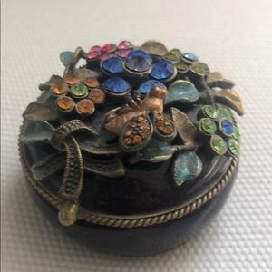 Flower Trinket / Pill box Ceramic